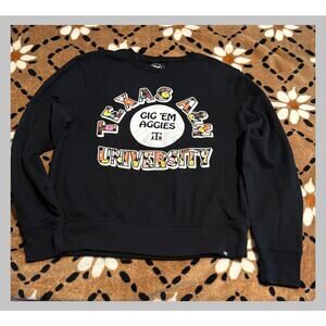 47 Texas A&M Aggies Women’s Medium Black Floral Graphic Crewneck Sweatshirt